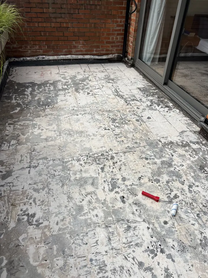 Terrace surface during preparation in Hampstead