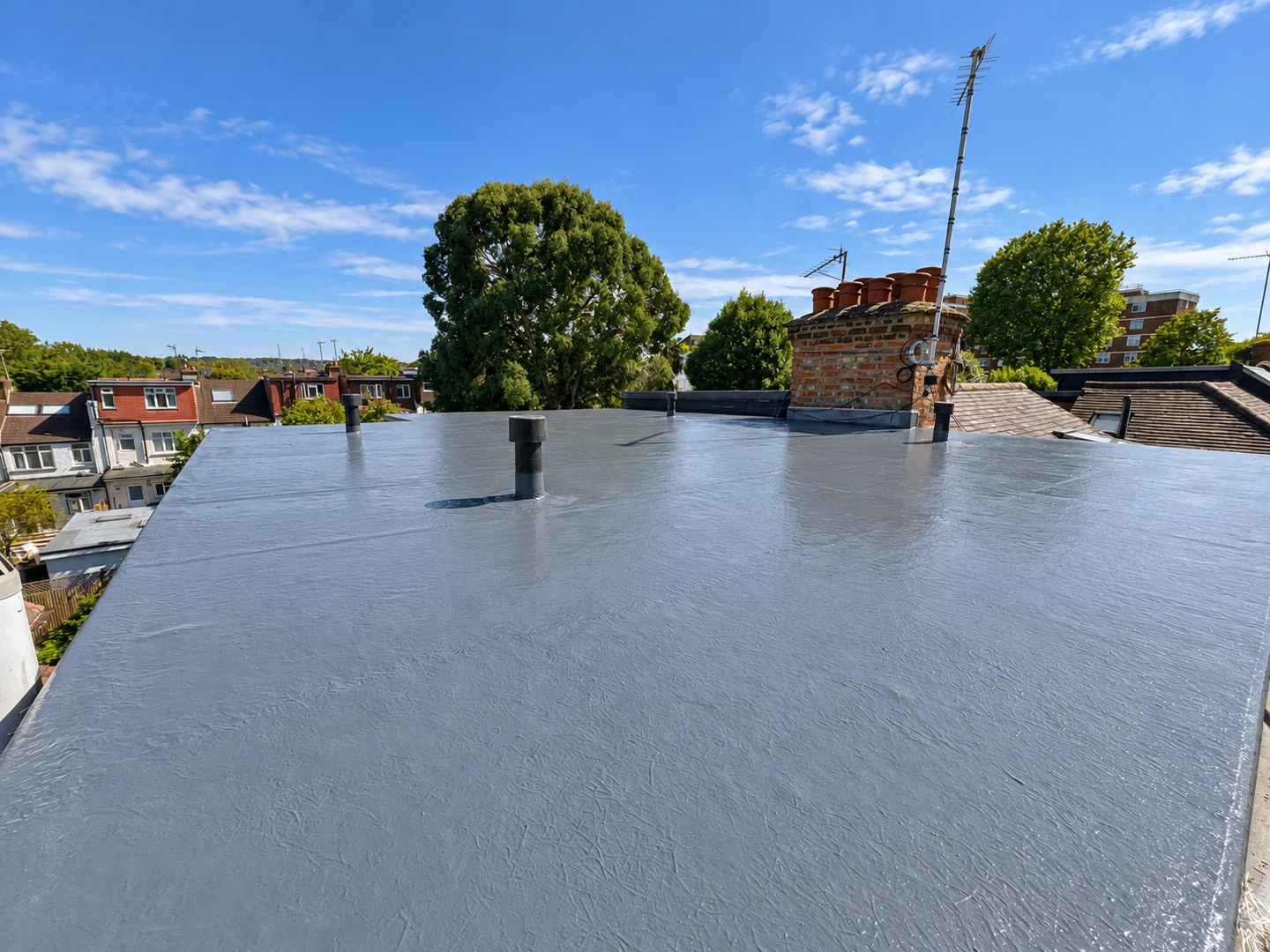 Completed Avent liquid flat-roof renewal in Barnet