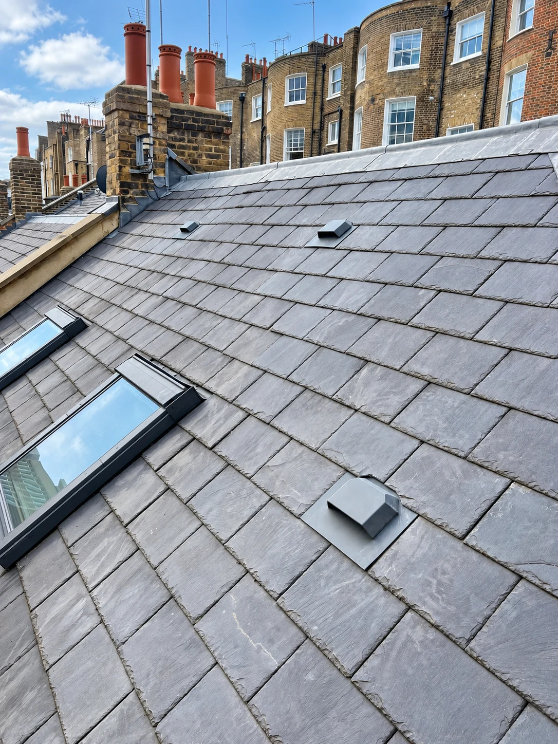 Slate roof on a Marylebone mews property repaired by Avent